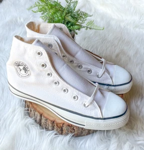 VTG Anaconda Sports Shoes Converse All Star Chuck Taylor USA Hi Top White 7.5 - Picture 1 of 10