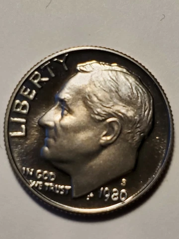1980S Roosevelt Dime Proof from U. S. Mint Proof Set L020122 Cover