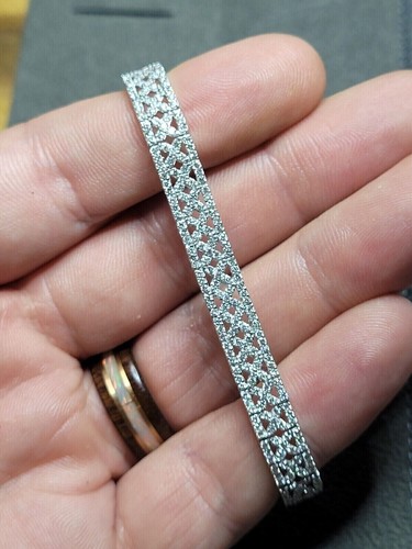 VALENTINO 5.56 Ct Round Cut Moissanite Wedding Tennis Bracelet 925 Sterling Silver