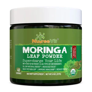 NutreeVit 100% orgánico impulso metabolismo - polvo de moringa - 8 oz - Imagen 1 de 3