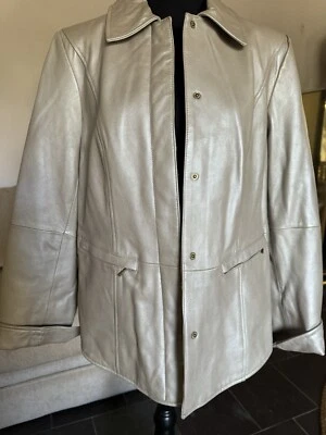 Bradley Bayou 100% leather jacket, biege M, fully lined - Image 1 of 4