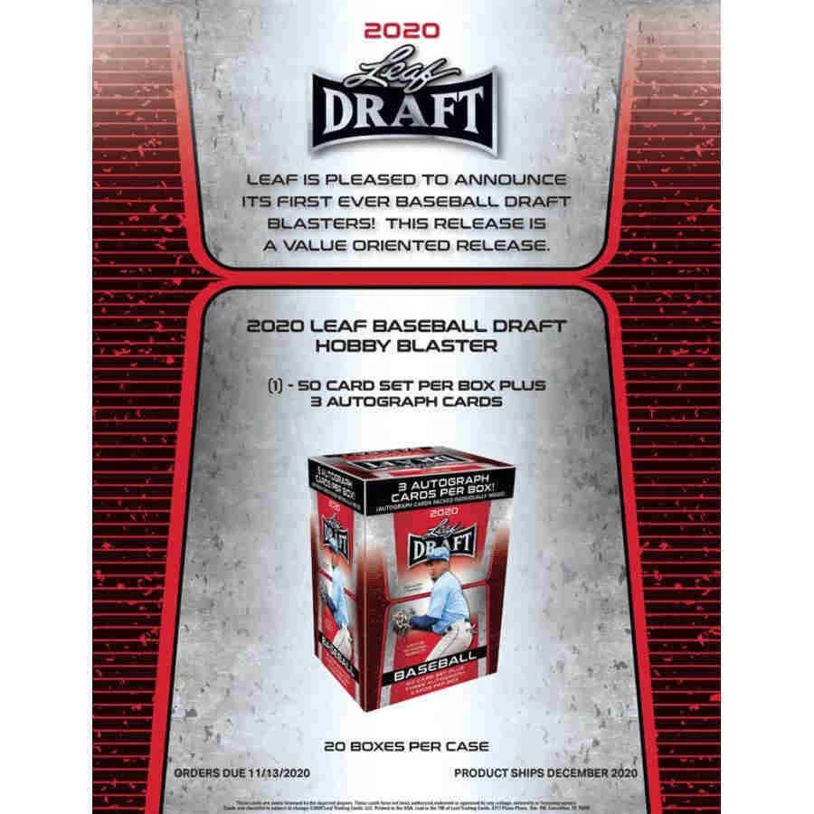 2020 Leaf Draft Baseball Blasters Hobby Box Factory Sealed 20LEBDBXB - Image 1 of 1