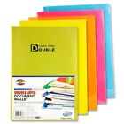 A4 Document Wallet Double Layer Paper Filing Wallets School Office Storage File