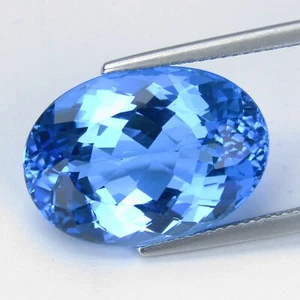 18.51Cts Sparkling Natural Swiss Blue Topaz 19x13.5mm Oval Cut Brazil Gemstone - Picture 1 of 5
