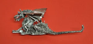 Ral Partha PP810 Pewter Winged Dragon w/ Jeweled Eyes & Orb Vintage 1987 VGC! - Picture 1 of 14