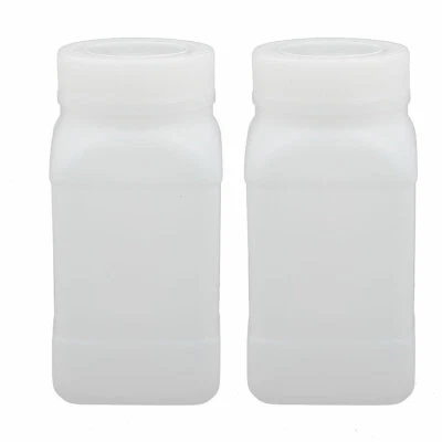 UXCELL 2pcs 250ml HDPE Plastic Container Wide Mouth Bottle White w Thicker Cover