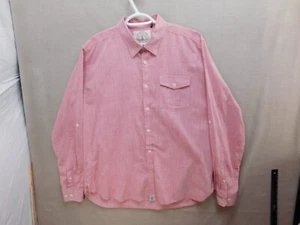 Barbour Greatcoat NEP Shirt Men Large Red Cotton Tailored Fit Button Down Preppy - Picture 1 of 24