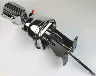 Fits 74-86 CJ7 & CJ5 Jeep 8” Chrome Dual Power Brake Booster Kit Ball Milled MC - Image 1 of 4
