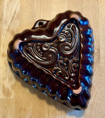 Keramik - Herzbackform, braun ca. 18cm - Bild 1 von 2