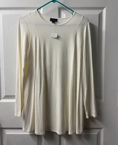 Neu mit Etikett J Jill Top Damen klein Winter weiß Strick Tunika Bluse klassisch Capsule Basic - Bild 1 von 8