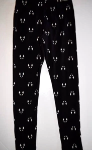 EUC GYMBOREE CATASTIC GIRLS HALLOWEEN BLACK CAT PRINT LEGGINGS SIZE M 7-8 - Picture 1 of 3