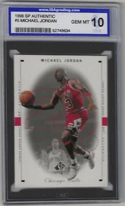 1998 SP Authentic Michael Jordan # 5 Graded Card ISA 10 Bulls gem mint - Picture 1 of 2