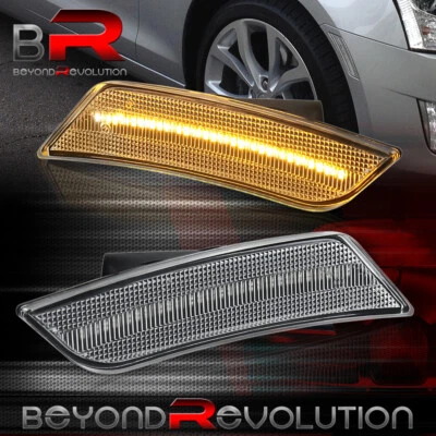 适用于 2013 - 2014 凯迪拉克 Ats 前保险杠琥珀色 Led 透明镜头侧标记灯 — 第 1/4 张图片