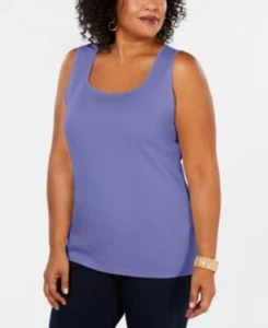 Karen Scott Tank Top Womens Purple Sleeveless Cotton New - Picture 1 of 8