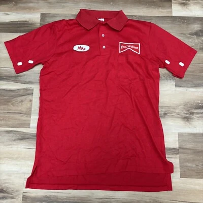 Camisa Budweiser Masculina Vintage Grande Unitog EUA Uniforme de Entrega Trabalhador Anos 60 Anos 70 - Imagem 1 de 4