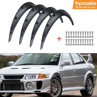 4Pcs Universal Car Fender Flares Flexible Durable Body Wheel Extra Wide Arches - Image 1 of 4