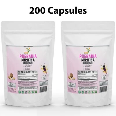 Pueraria Mirifica Kwao Krua Kao 5000 mg Salud de la Mujer 200 Cápsulas Orgánicas EE. UU. Foto 1 de 4