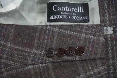 Cantarelli Flannel Woven Brown Purple Plaid Wool 3/2 Sport Coat Jacket Sz 40R - Image 1 of 4