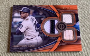 2018 Topps Tribute Tribute Triple Relics Orange #’d 08/25 Robinson Cano #TTR-RC