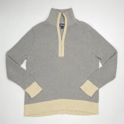 Свитер женский Patagonia средний вафельный вязаный на молнии 1/4 серый пондероза сосна - Изображение 1 из 4