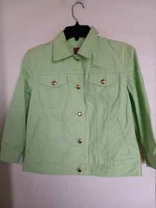 Chaps Denim Jacket Women's Size  Medium Green - Picture 1 of 3