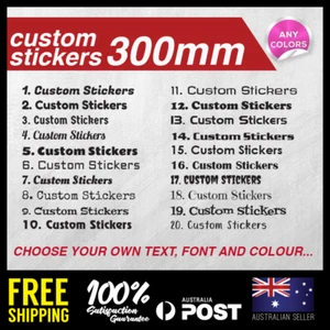 Custom Stickers Personalised Text Name 300mm Lettering Car/Window Shop Decals - Picture 1 of 3