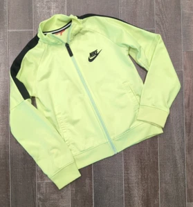 Nike Boys Neon Yellow Front Zip Jacket Size 4 - Picture 1 of 7