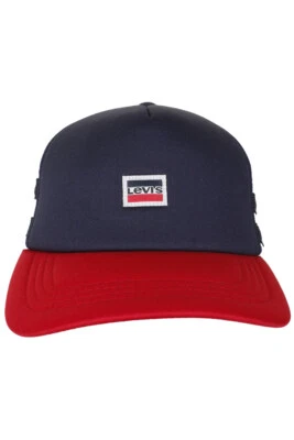 Gorra de béisbol Levi's para hombre malla Peace SignPatch logotipo Snapback roja blanca OS Foto 1 de 4