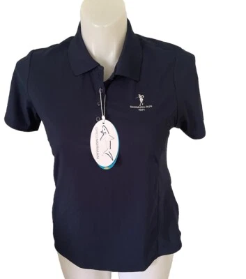 Camisa Polo Greg Norman Mujer L Azul Marino Manga Corta Logo Golf TENIS NUEVO Foto 1 de 4