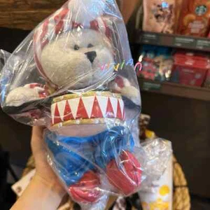 New 2024 Taiwan Starbucks Christmas Carnival Clown Bear Plush Doll - Picture 1 of 2