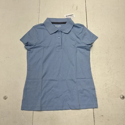 Old Navy Monet Blue Jersey Uniform Short Sleeve Polo Girls Size Medium (8) NEW - Image 1 of 4