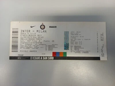 BIGLIETTO CALCIO INTER MILAN 2013 - Immagine 1 di 2