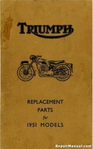 1951 Triumph Motorcycles Replacement Parts Manual - Picture 1 of 1