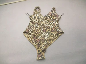 KENDALL AND KYLIE Size L Womens Animal Print Cotton Blend Stylish Bodysuit 406 - Picture 1 of 8