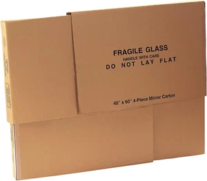BOX USA Large Mirror Box 40"L X 3.5"W X 60"H (1-Pack), Cardboard Boxes Perfect f - Picture 1 of 12