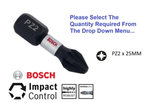Bosch Impact Driver Screwdriver Bits 25mm PZ2 Pozi fits makita dewalt hitachi - Picture 1 of 1