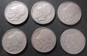 Greece 6 x 20 Drachmai 1976 Pericles Ancient Greek Statesman Acropolis Parthenon - Picture 1 of 2