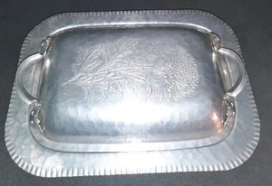 Trade Continental Hand Wrought Silverlook Aluminum Engraved Covered Server # 534 - Picture 1 of 6