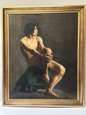 PINTURA ANTIGUA RETRATO MAGISTRAL HOMBRE HOMBRE MODELO PARÍS SIGLO XIX GAMBOA Foto 1 de 4