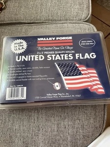 Valley Forge 3 Fuß x 5 Fuß genäht erstklassige Qualität Nylon USA-Flagge neu in Verpackung - Bild 1 von 7