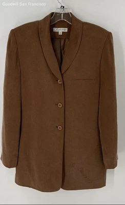 Dressbarn Brown Silk Long Sleeve Regular Fit Button Front Womens Jacket Size 8 - Image 1 of 4