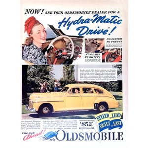 1941 Oldsmobile Classic Car Print Ad Dynamic Cruiser Sedan Woman 11"X14" - Picture 1 of 3