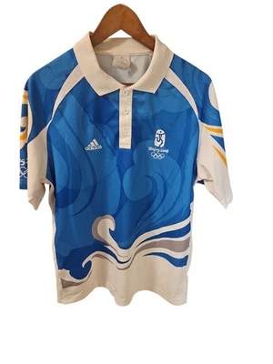 Camiseta polo blanca Adidas 2008 de los Juegos Olímpicos de China de Beijing L Foto 1 de 4