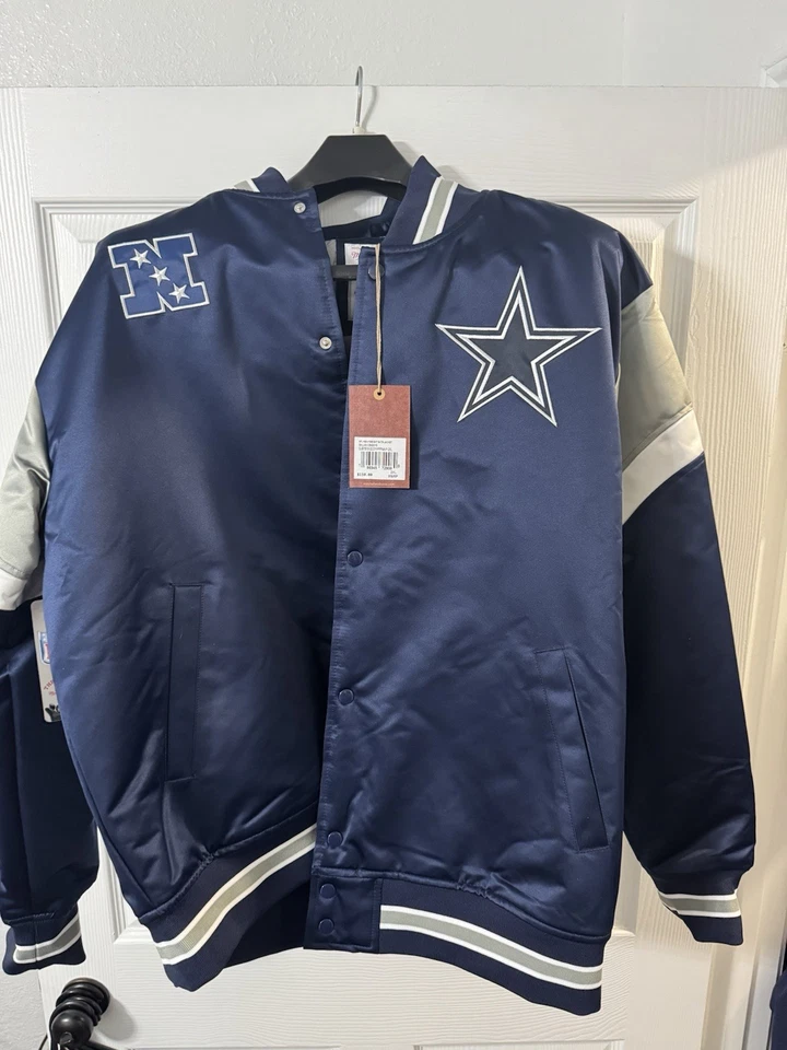 CHAQUETA UNIVERSITARIA RETRO NUEVA AUTÉNTICA DALLAS COWBOYS MITCHELL & NESS 2XL Foto 1 de 3