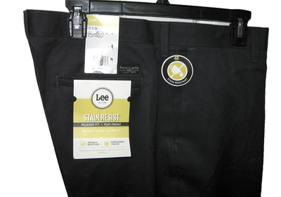 Pantalones para hombre Lee 36x34 azul marino resistentes a las manchas ajuste relajado frente plano nuevos con etiquetas Foto 1 de 4