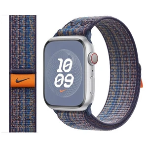 Bracelet boucle sport authentique Apple Watch Nike jeu royal / orange 49 mm 46 mm 45 mm 44 mm - Photo 1/9