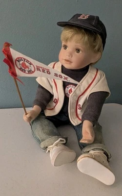 Rare MLB Red Sox Doll Danbury Mint Limited Edition with uniform hat  & pennant  - Image 1 of 4