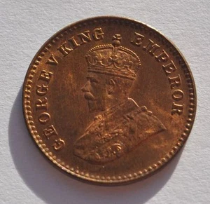 1929 UK Great Britain India 1/12 Anna UNC Coin Sharp Details Red Patina Lustre - Picture 1 of 2