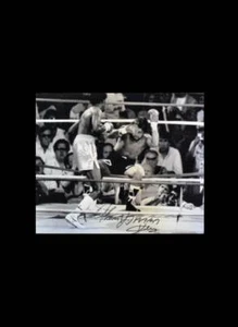 FOTO DE BOXEO THOMAS HITMAN HEARNS CAMPEÓN MUNDIAL FIRMADA 16x12 v DURAN PRUEBA DE AUTENTICIDAD - Imagen 1 de 2