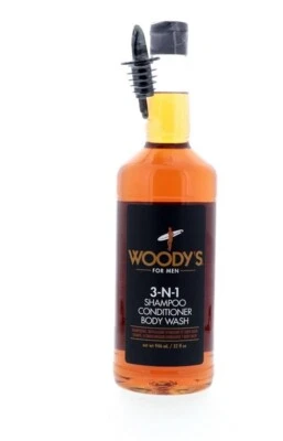 Woody's 3 en 1 Triple Acción Jabón para Cabello y Cuerpo-Champú, Acondicionador, Jabón Corporal 32oz Foto 1 de 4